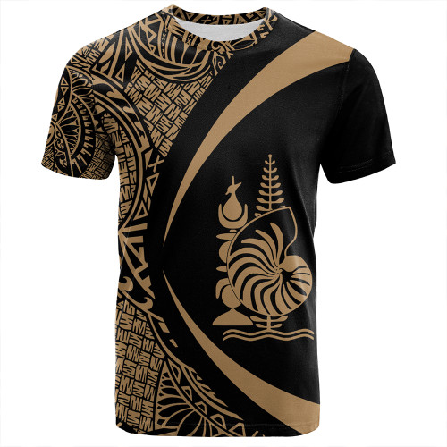 New Caledonia T-Shirt Coat Of Arm Lauhala Gold Circle