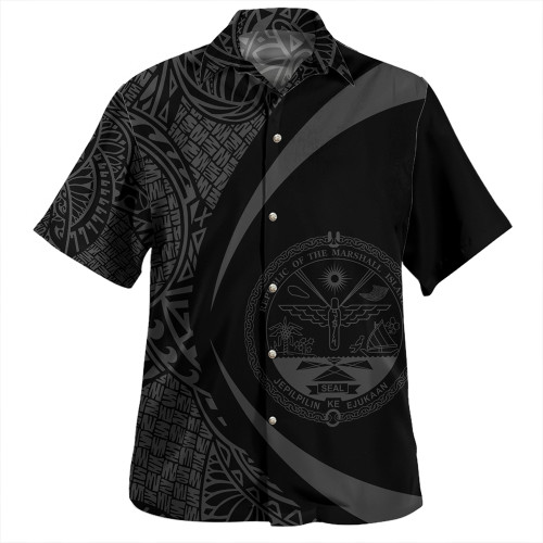 Marshall Islands Hawaiian Shirt Coat Of Arm Lauhala Gray Circle