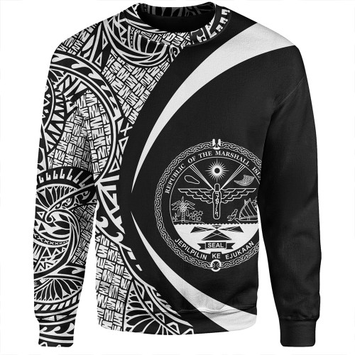 Marshall Islands Sweatshirt Coat Of Arm Lauhala White Circle