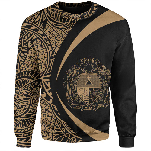 Nauru Sweatshirt Coat Of Arm Lauhala Gold Circle