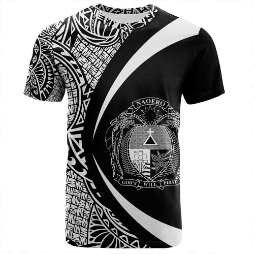 Nauru T-Shirt Coat Of Arm Lauhala White Circle