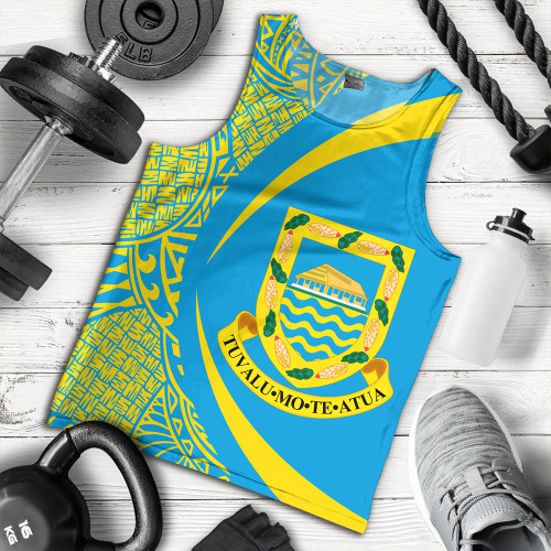 Tuvalu Tank Top Coat Of Arm Lauhala Circle