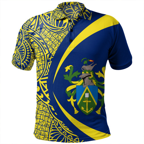 Pitcairn Islands Polo Shirt Coat Of Arm Lauhala Circle