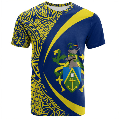 Pitcairn Islands T-Shirt Coat Of Arm Lauhala Circle