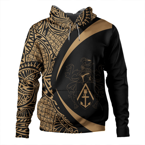 Pitcairn Islands Hoodie Coat Of Arm Lauhala Gold Circle