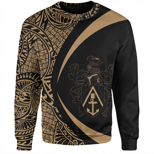 Pitcairn Islands Sweatshirt Coat Of Arm Lauhala Gold Circle