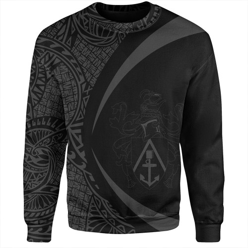 Pitcairn Islands Sweatshirt Coat Of Arm Lauhala Gray Circle