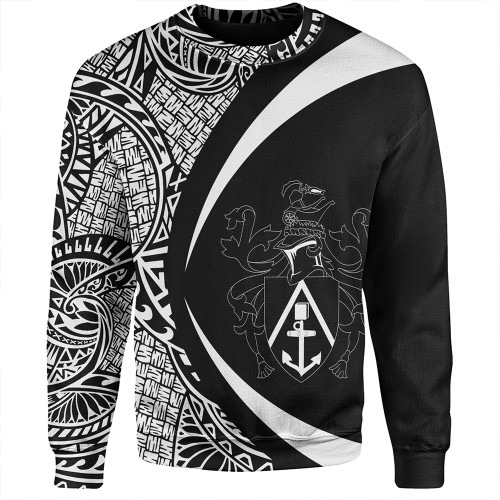 Pitcairn Islands Sweatshirt Coat Of Arm Lauhala White Circle