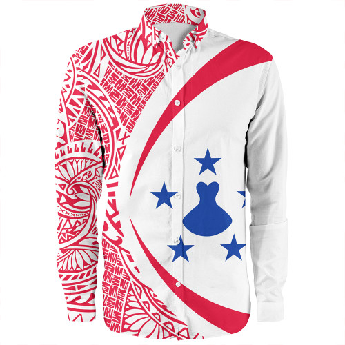 Austral Islands Long Sleeve Shirt Coat Of Arm Lauhala Circle