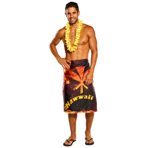 Hawaii Polynesian Lavalava - Fire Hibiscus