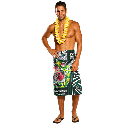 Hawaii Lavalava - Hawaii Rainbow Wahine Volleyball With Beautiful Hibiscus Polynesian Style