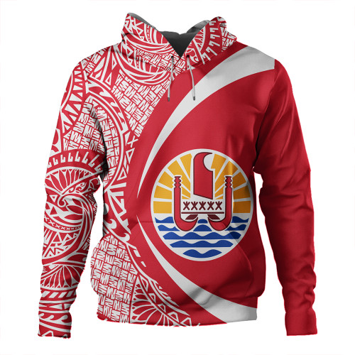 French Polynesia Hoodie Coat Of Arm Lauhala Circle