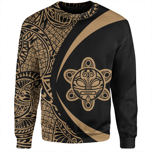 Puerto Rico Sweatshirt Coat Of Arm Lauhala Gold Circle
