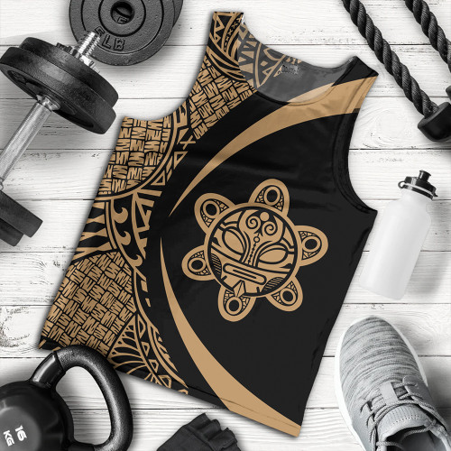 Puerto Rico Tank Top Coat Of Arm Lauhala Gold Circle