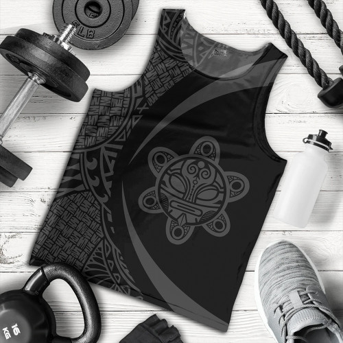 Puerto Rico Tank Top Coat Of Arm Lauhala Gray Circle