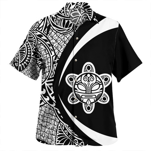 Puerto Rico Hawaiian Shirt Coat Of Arm Lauhala White Circle