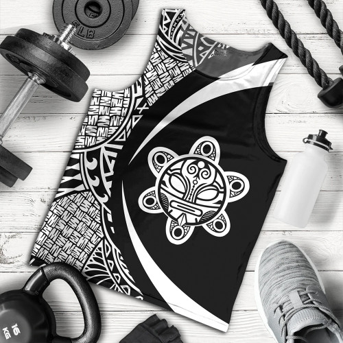 Puerto Rico Tank Top Coat Of Arm Lauhala White Circle