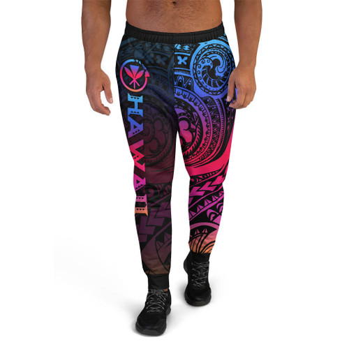 Hawaii Jogger - Polynesian Tattoo Rainbow Color Style