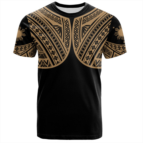 Philippines T-Shirt Sun Star Warrior Style Gold