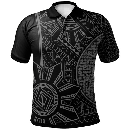 Philippines Polo Shirt - Filipino Pattern and Sun with Karagumoy1