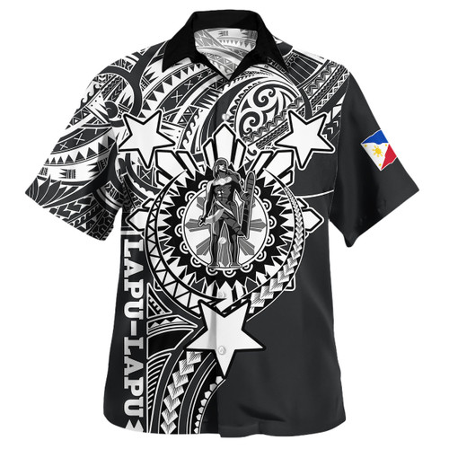 Philippines Custom Hawaiian Shirt - Lapu-Lapu The King Of Cebu Polynesian Black Style