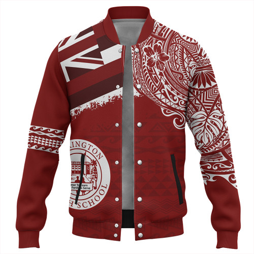 Hawaii Baseball Jacket Farrington High School Flag With Crest Style