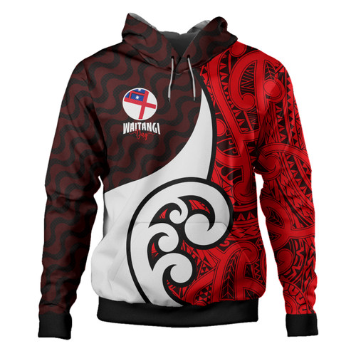 New Zealand Hoodie - Custom Flag of the United Tribes of New Zealand Waitangi Day
