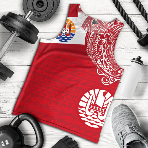 Polynesian Tank Top French Polynesia Flag With Coat Of Arms
