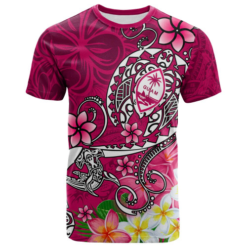 Guam T-Shirts - Turtle Plumeria (Pink) 1