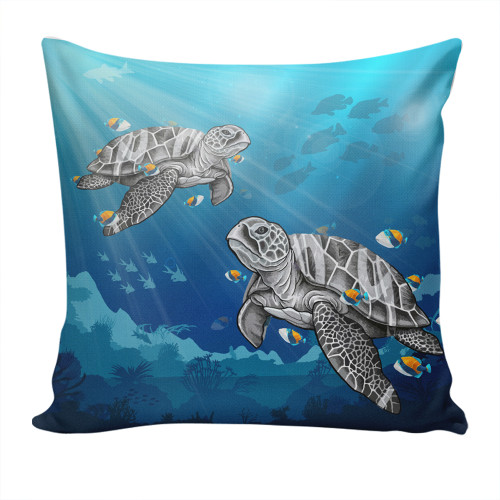 Hawaii Pillow Cover Turtle And Humuhumunukunukuapua'a New