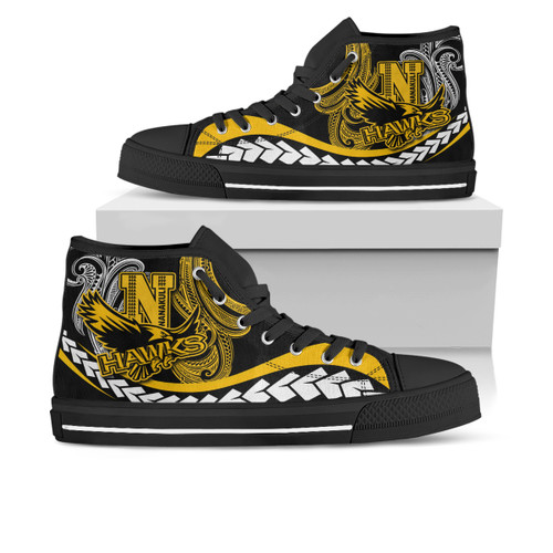 Hawaii Custom High Top Shoes - Nanakuli High School Polynesian Tribal Pattern