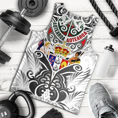 New Zealand Aotearoa Tank Top Maori Traditional Hongi - The Breath Of Life Coat Of Arms Tribal Patterns