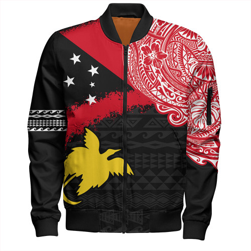 Papua Bomber Jacket Melanesian Flag With Coat Of Arms