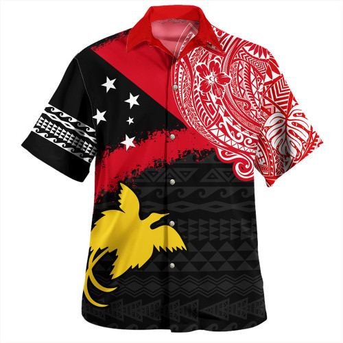 Papua Hawaiian Shirt Melanesian Flag With Coat Of Arms