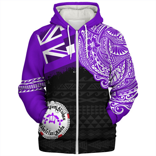 Hawaii Sherpa Hoodie Ni'ihau High and Elementary School With Crest Style