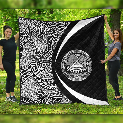 American Samoa Premium Quilt Lauhala White Circle Style