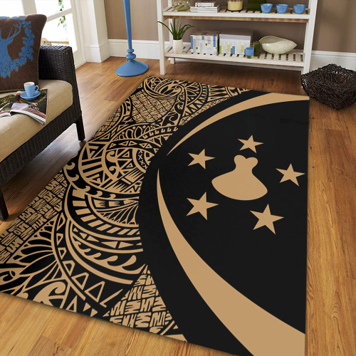 Austral Islands Area Rug Lauhala Gold Circle Style