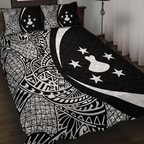Austral Islands Quilt Bed Set Lauhala White Circle Style