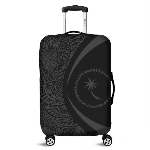 Chuuk Luggage Cover Lauhala Gray Circle Style