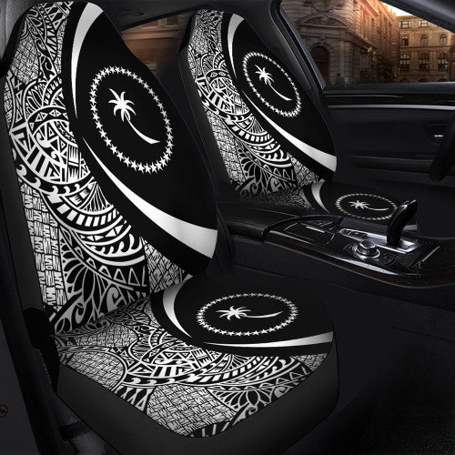 Chuuk Car Seat Covers Lauhala White Circle Style