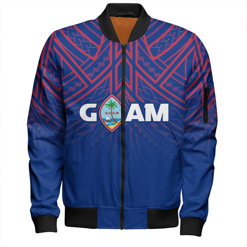 Guam Bomber Jacket - Flag Color With Traditional Patterns