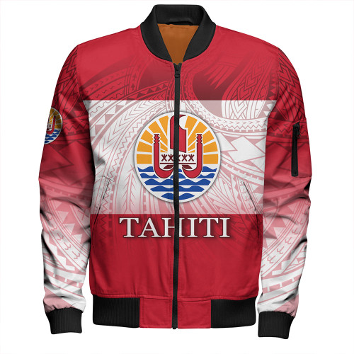 Tahiti Bomber Jacket - Flag Color With Traditional Patterns