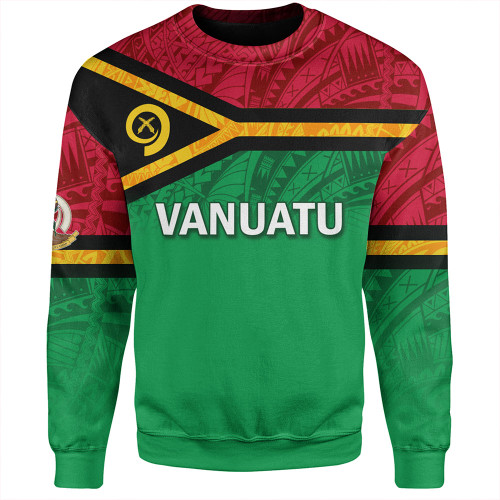 Vanuatu Sweatshirt - Flag Color With Traditional Patterns