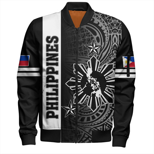 Philippines Bomber Jacket Lauhala Half Concept Black