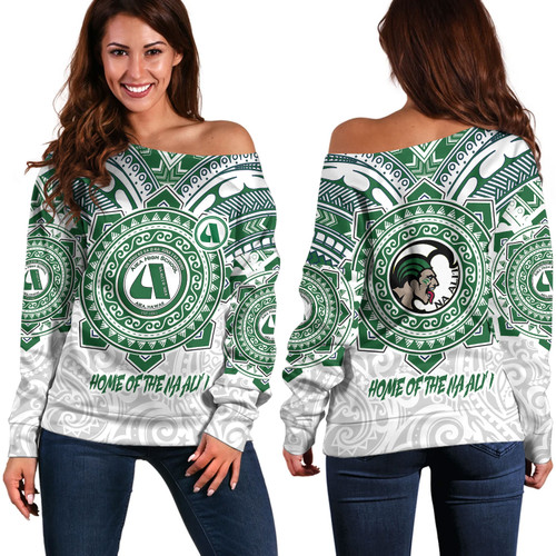 Hawaii Off Shoulder Sweatshirt Custom Aiea High School Home Of The Na Ali'i Tribal Style