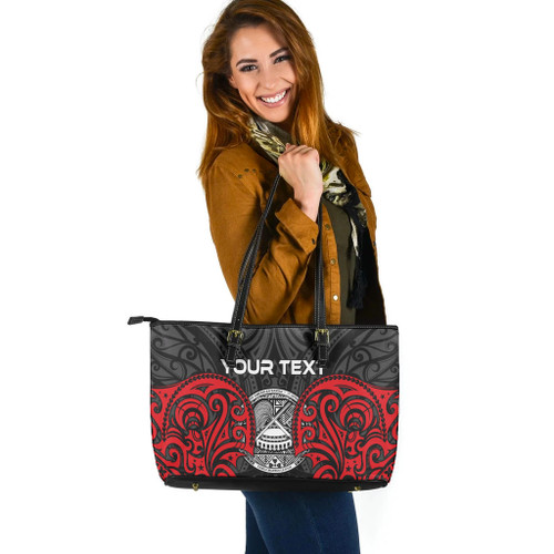 American Samoa Leather Tote Bag - Polynesian Spirit 1