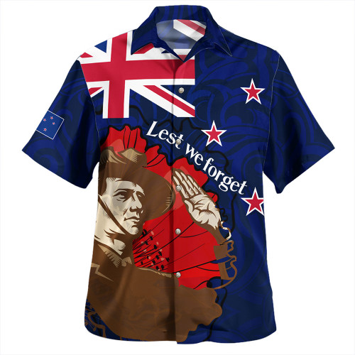 New Zealand Hawaiian Shirt - FLag Anzac Day Maori Patterns