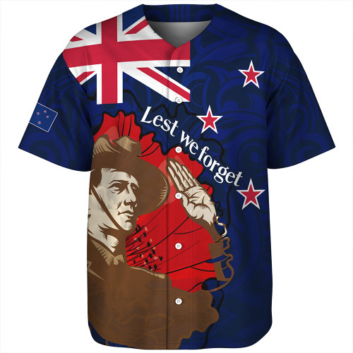 New Zealand Baseball Shirt - FLag Anzac Day Maori Patterns