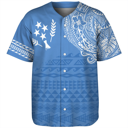 Kosrae Baseball Shirt Polynesian Flag With Coat Of Arms