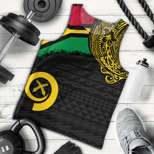 Vanuatu Tank Top Polynesian Flag With Coat Of Arms
